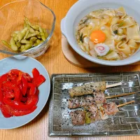 枝豆
パプリカのマリネ
焼き鳥
ひもかわラーメン🍜|naoさん