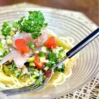 美味しい出汁で和風冷製パスタ|富士子🍒🐰🍓さん