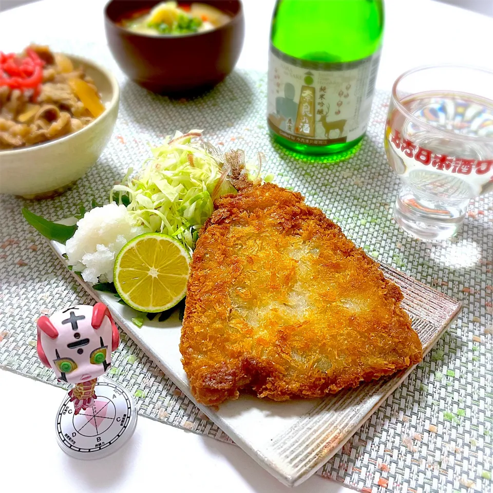 アジフライとミニ牛丼|アルティッチョさん