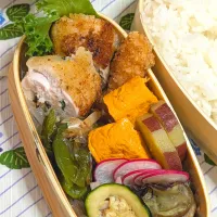 本日のお弁当〜鶏むね肉のくるくる大葉巻と茄子のみょうが和え弁当|f.1125beさん