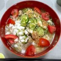 冷や汁うどん（魚のアラ出汁作り）|morimi32さん