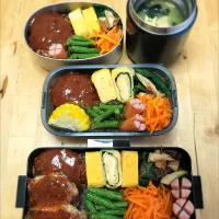 夫＆高校生＆中学生弁当6/24|ゆうゆうさん