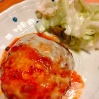煮込みハンバーグ エメンタールチーズのせ|めぐさん