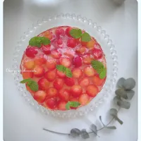 さくらんぼのレアチーズケーキ🍒