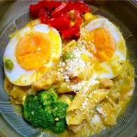 カレーペンネ|すくらんぶるえっぐさん