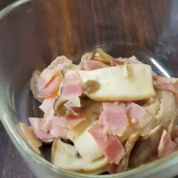 エリンギとベーコンのコンソメ醤油炒め| ぱんだのままんさん