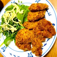 ”ひと口カツ＆ベビーリーフ・サラダ”＠ 自宅飯|平大さん