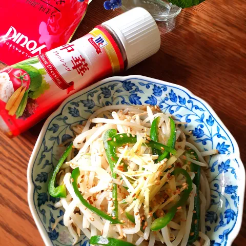 「ＭＣ　中華ドレッシング」を使ってみたSnapdishの料理・レシピ写真:モヤシとピーマンのレンチンナムル