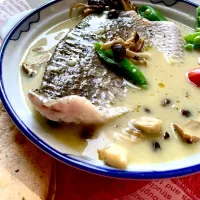 Stream Sea bass fillets with cream in of mushroom soup 🍲|B&Bさん