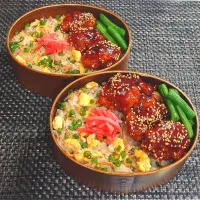 母とムスコのラブラブおソロ♪干し海老かに玉チャーハン弁当| からあげビールさん