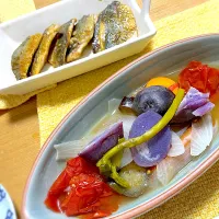豚しゃぶの茹で汁リメイク🐖畑の野菜でポトフ🍲、あじの蒲焼き🐟|1614さん