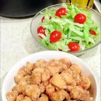 膝下なんこつ唐揚げ♥サラダ付き笑笑|GGGさん