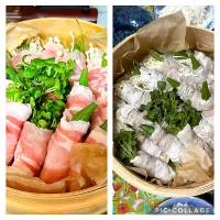 〜野菜の豚肉巻き〜蒸してみました