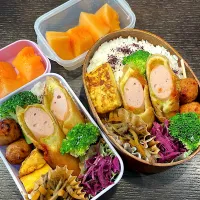 春巻魚肉ソーセージのお弁当|雑草シェリーさん
