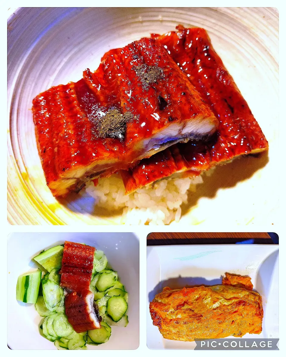 35センチの鰻の蒲焼きを買ったので、三分の二を使って、うな丼、うざくそしてう巻きを調理しました〜🔪|quita (喜田)さん