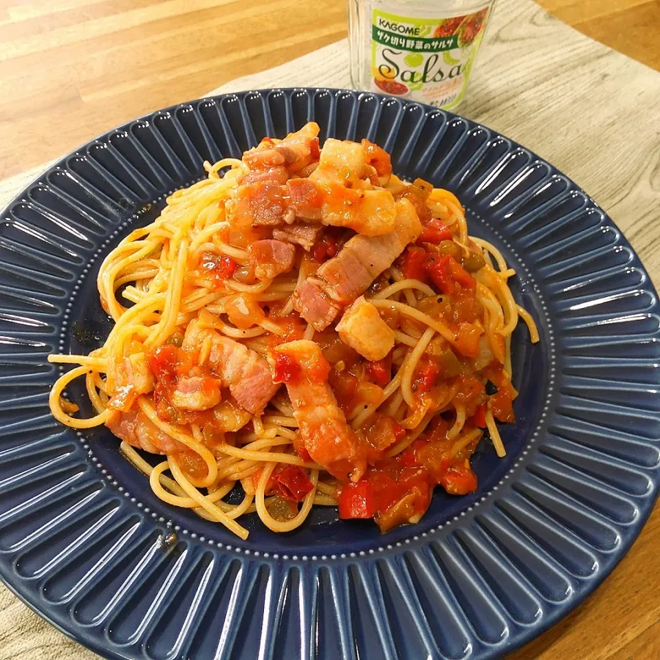 パンツェッタとサルサのアラビアータ🍝|puniさん