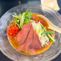 冷やし味噌らぁ麺〜白トリュフオイル風味仕立て〜＋刻みトマト@らぁ麺屋のさかいさん|morimi32さん