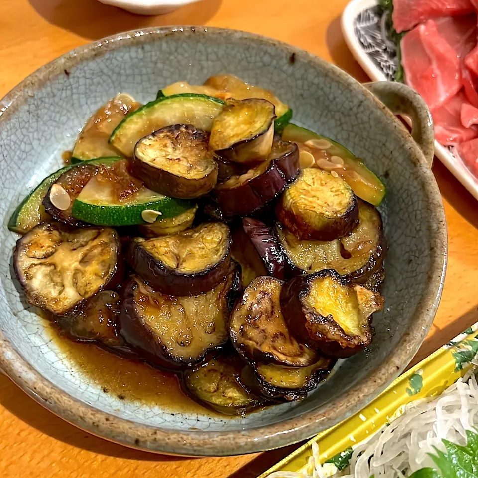 なすとズッキーニの照り焼き|あおさん
