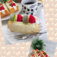 イチゴシフォンケーキ☺️🍓🍈|あみさん