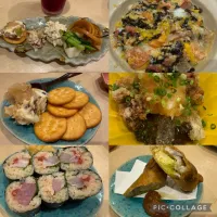 ご近所、武蔵小山@寿司とmasで夕食。おばんざい5点盛り、海鮮ばくだん、甘納豆マスカルポーネ、タコとごぼうの唐揚げ、ブリと梅、大葉巻き、鱧と旬ヤングコーンの春巻きを自家製味噌で。どれも最高。美味しくいただきました。| sniper66さん
