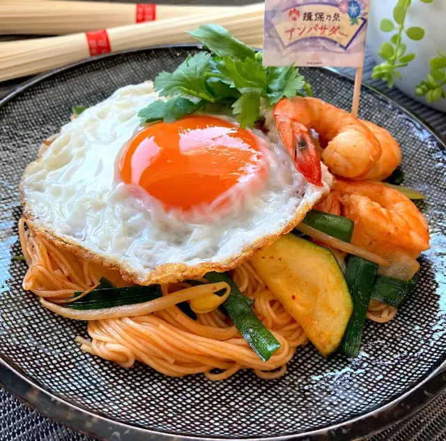 Snapdishの料理・レシピ写真:揖保乃糸でミーゴレン｜今年の夏も、素麺やっぱり揖保乃糸♪