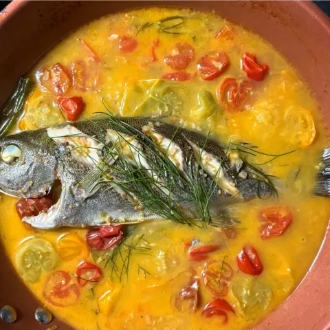 「ＭＣ　完熟赤胡椒（あらびき）袋入」を使ってみたSnapdishの料理・レシピ写真:アクアパッツァ🇮🇹