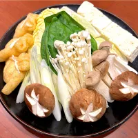 鹿児島にて・［黒豚料理あぢもり・特選黒しゃぶコース］・④しゃぶしゃぶの野菜 😋
