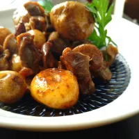 砂肝と小ぶりじゃがいもの甘辛お酢煮|とだともさん
