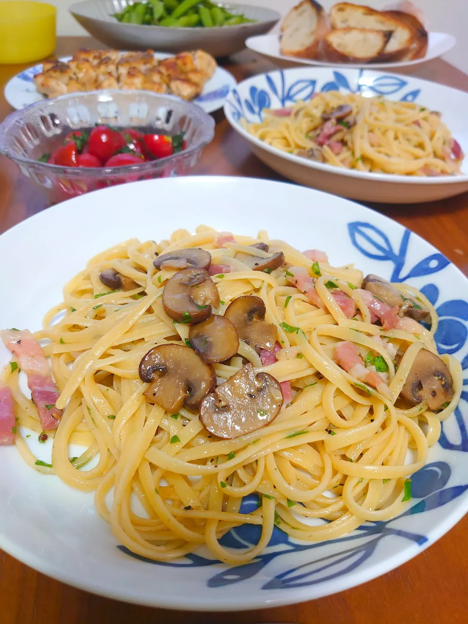 マッシュルームとパンチェッタのリングイネ|はるさん