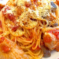チキンと茄子のトマトソーススパゲティ|masaさん