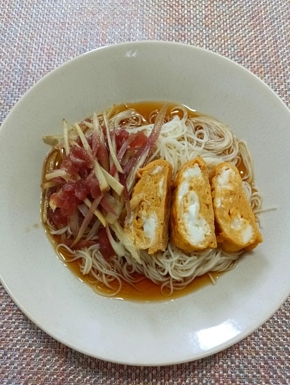 カツオと玉子焼きのおそうめん|あやもこさん