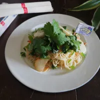 揖保乃糸*パクチーと蕪の炒め素麺|seiko_funfoodさん
