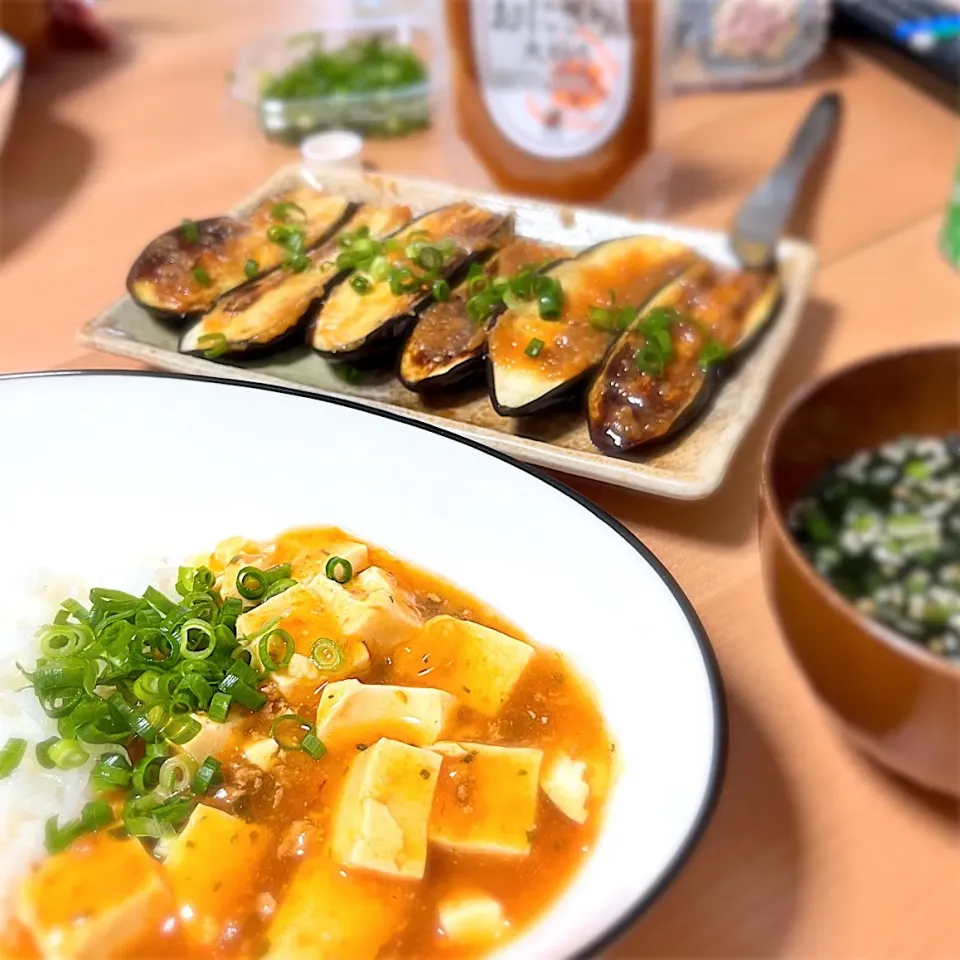 麻婆豆腐と焼き味噌ナス|まっふぃーさん