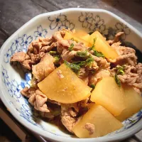 今夜は、大根と豚肉の甘辛炒めを頂きました😋👍✨