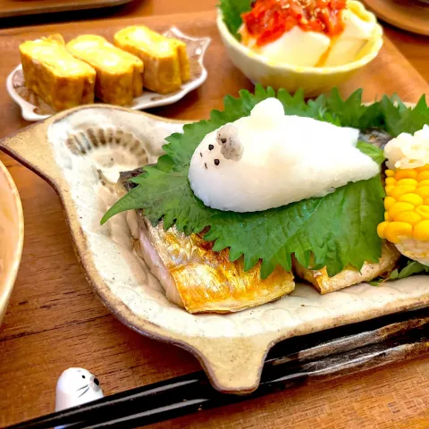 「国産素材信州こうじみそ」を使ってみたSnapdishの料理・レシピ写真:酔っぱらいアザラシ乗せ焼き塩さば