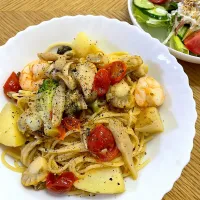 魚介のアヒージョパスタ|Miyukiさん
