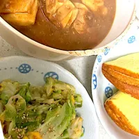 バターチキンカレー、春キャベツの卵炒め、バナナケーキ|まみみさん