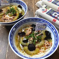 豚とゴーヤーの酸辣湯素麺