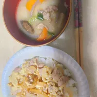 子どもと作った豚汁と親子丼| yuika☆さん