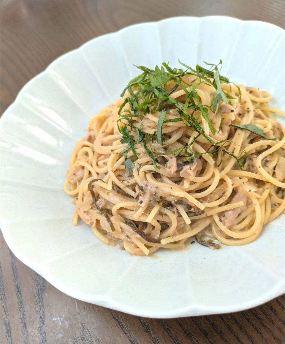 ツナと塩昆布のパスタ|じょうさん