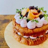 桃とチョコレートのケーキ|ayagohanさん