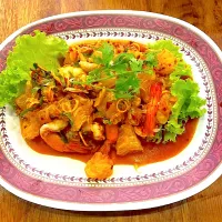 Pomelo Salad with Fresh Shrimp💜ยำส้มโอกุ้งสด|💟Lookbua Chiangmai Thai Food💟さん