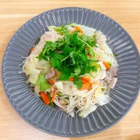 揖保乃糸で野菜たっぷり焼きビーフン風