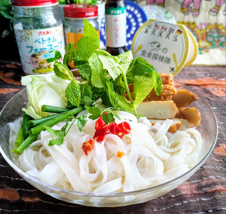 🌏『世界の食卓探検隊』🇻🇳ベトナム料理
【🇻🇳さつま揚げと野菜のフォー】|ayaさん