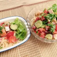 ハーブ＆レモンチキンで冷製トマトパスタ|なおさん