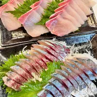 ぶりと鯵の刺身🐟|たまきさん