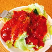 ペンネとキャベツのヘルシートマトパスタ|ぱちねぇさん