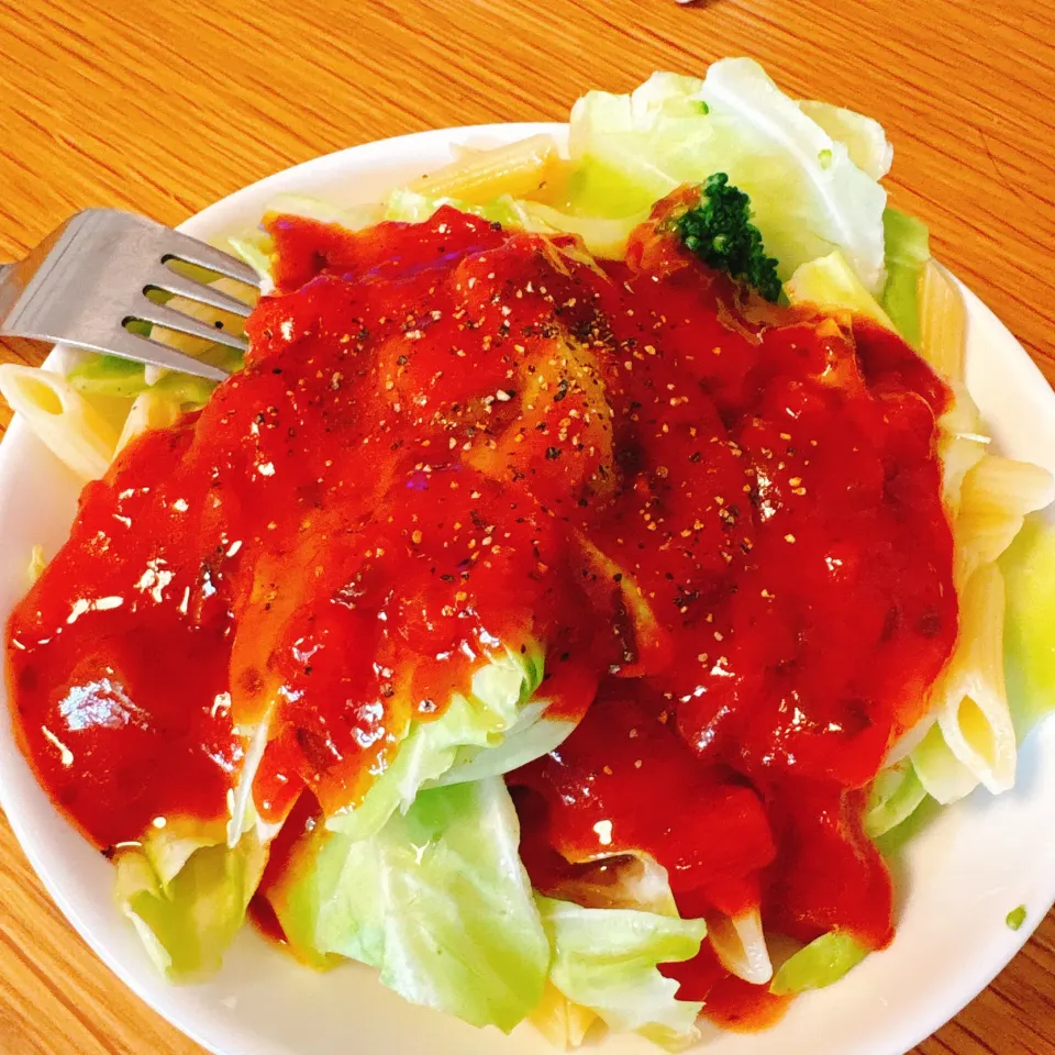 ペンネとキャベツのヘルシートマトパスタ|ぱちねぇさん