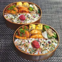 母とムスコのラブラブおソロ♪蓮根のはさみ揚げ弁当