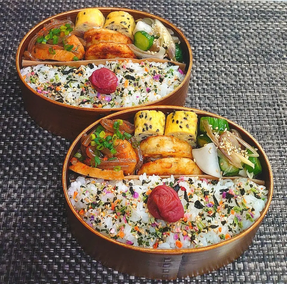 母とムスコのラブラブおソロ♪蓮根のはさみ揚げ弁当|からあげビールさん